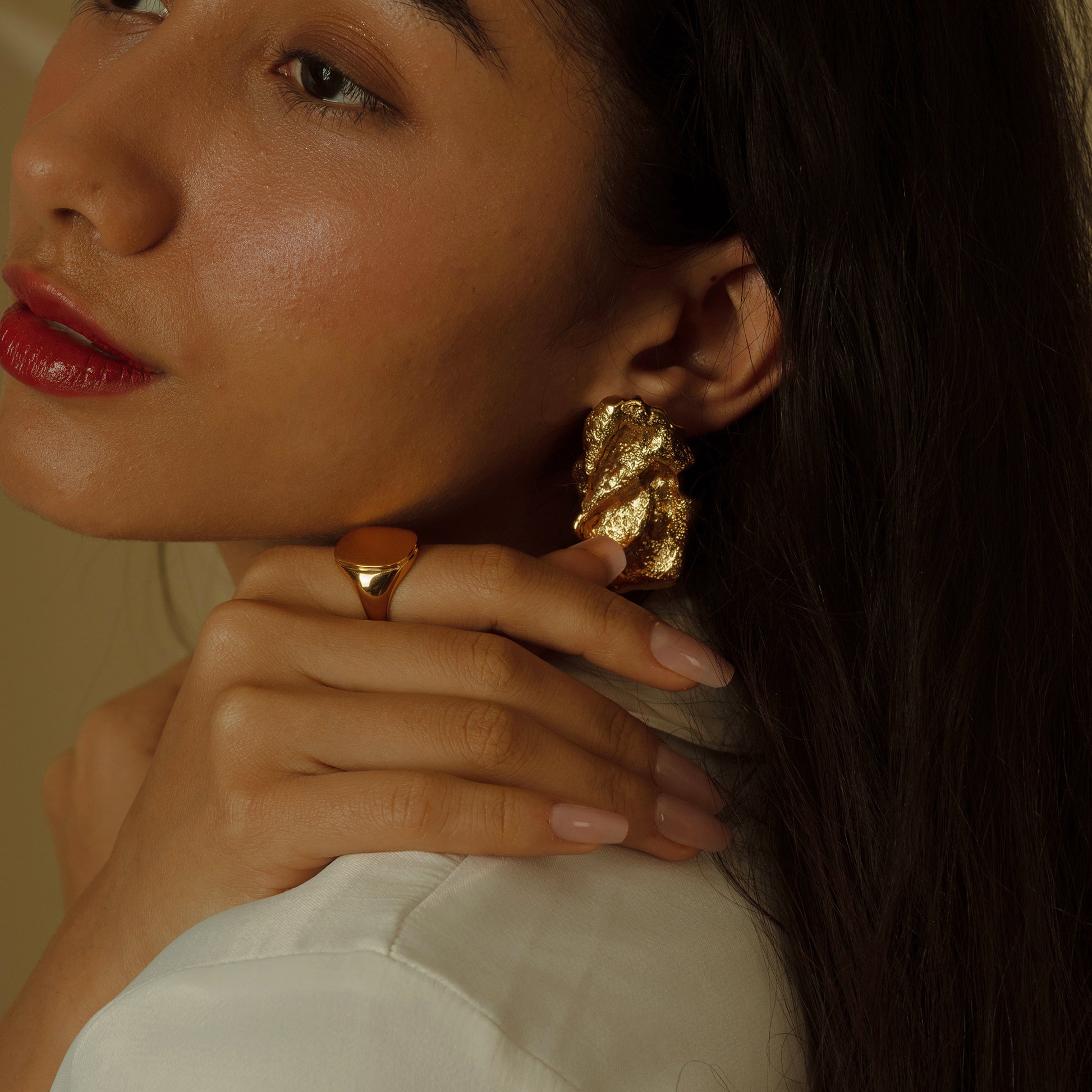 Golden Nugget Textured Earrings